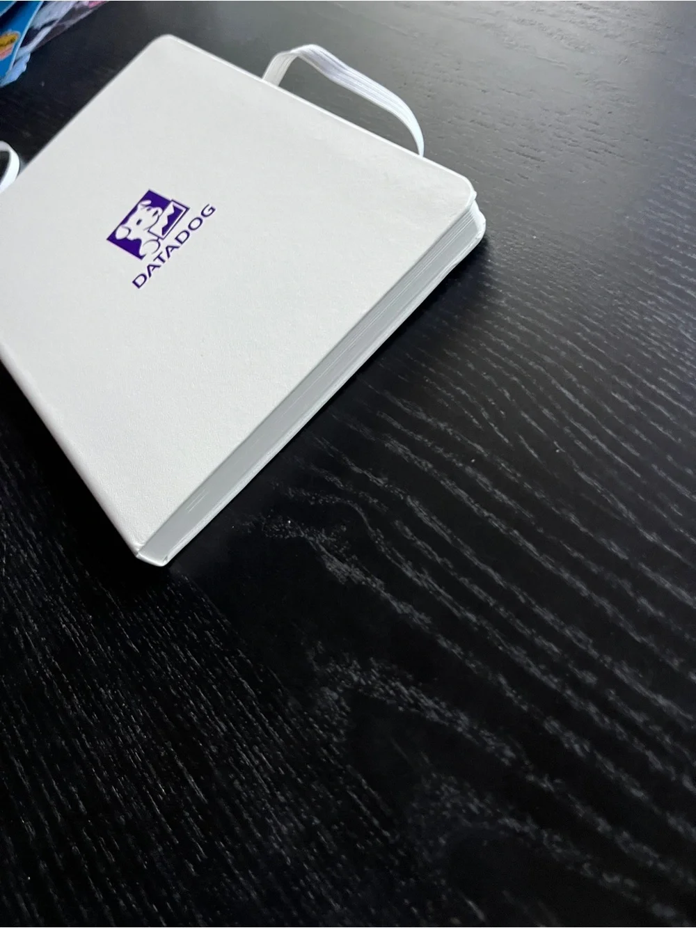 Paperage Datadog Hardcover Lined Journal Notebook White 5.7x8 Elastic Pocket